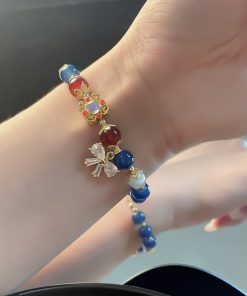 Ethnic Style Star-Style Bracelet with Zircon Bow Beads - Bohemian Temperament Jewelry for Unique Fashion