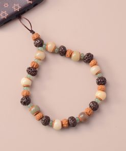 Ethnic Style Tianyi Zi Phoenix Eye Bodhi Seed Dongling Jade Retro Unisex Mobile Phone Chain