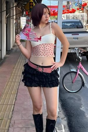 Europe Outfits, Nyc Outfits - Heart Knitted Sheer Crop Top