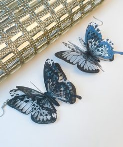 Exaggerated Butterfly Drop Earrings for Women, Stylish Black Sequin Design, Versatile European and American Fashion Accessory