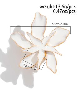Exaggerated Five-Petal Flower Starfish Open Ring in Metal Style - European and American Dripping Oil Design