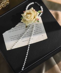 Exaggerated Floral Tassel Earrings for Women - Summer Rose Flower Drop Earrings with Pearl Accents, Trendy Fairy Style