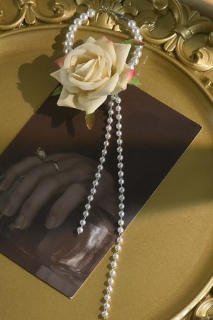 Exaggerated Floral Tassel Earrings for Women - Summer Rose Flower Drop Earrings with Pearl Accents, Trendy Fairy Style