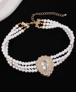 Exaggerated Multi-Layer Teardrop Pearl Necklace with Diamond Inlay - Light Luxury European and American Fashion Jewelry