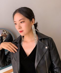 Exaggerated Rhinestone Tassel Long Earrings for Women - Trendy 2025 Drop Earrings - Fashionable European American Ear Accessories