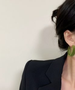 Exaggerated Street Style Plush Hoop Earrings - Minimalist High-End Studs for Autumn and Winter Fashion