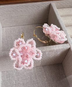 Exaggerated Three-Dimensional Flower Earrings - Unique Fairy Wind Design, Light Luxury Ear Studs for Elegant Style