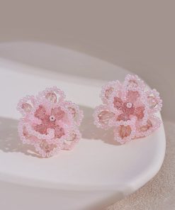 Exaggerated Three-Dimensional Flower Earrings - Unique Fairy Wind Design, Light Luxury Ear Studs for Elegant Style