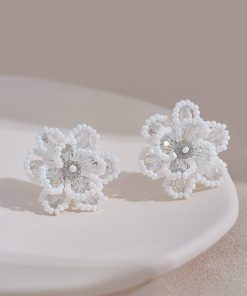 Exaggerated Three-Dimensional Flower Earrings - Unique Fairy Wind Design, Light Luxury Ear Studs for Elegant Style