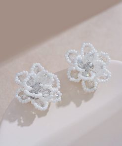 Exaggerated Three-Dimensional Flower Earrings - Unique Fairy Wind Design, Light Luxury Ear Studs for Elegant Style
