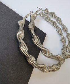 Exaggerated Twisted Hoop Earrings for Women, Minimalist High-End Design, Fashionable European and American Style