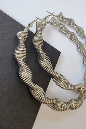 Exaggerated Twisted Hoop Earrings for Women, Minimalist High-End Design, Fashionable European and American Style