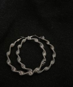 Exaggerated Twisted Hoop Earrings for Women, Minimalist High-End Design, Fashionable European and American Style