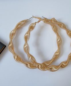 Exaggerated Twisted Hoop Earrings for Women, Minimalist High-End Design, Fashionable European and American Style