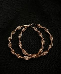 Exaggerated Twisted Hoop Earrings for Women, Minimalist High-End Design, Fashionable European and American Style