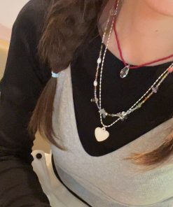 Exquisite 925 Silver Red Agate White Crystal Pendant Necklace for Women - High-End Clavicle Chain, Korean Style Jewelry