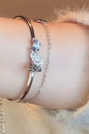 Exquisite Butterfly Bangle Bracelet for Women - Light Luxury High-End Versatile Accessory 2025 Trend