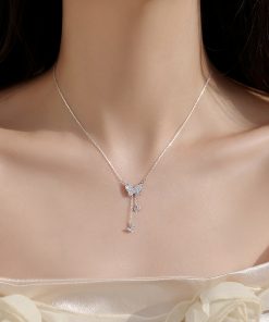Exquisite Butterfly Tassel Necklace for Women - 2025 New High-End Light Luxury Clavicle Chain Neck Accessory