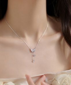 Exquisite Butterfly Tassel Necklace for Women - 2025 New High-End Light Luxury Clavicle Chain Neck Accessory