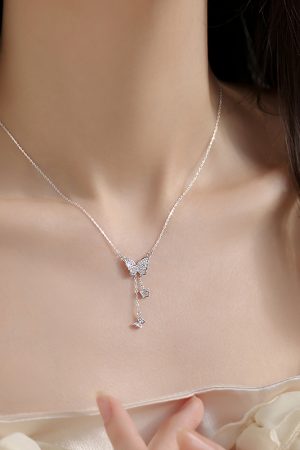 Exquisite Butterfly Tassel Necklace for Women - 2025 New High-End Light Luxury Clavicle Chain Neck Accessory