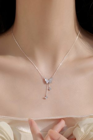 Exquisite Butterfly Tassel Necklace for Women - 2025 New High-End Light Luxury Clavicle Chain Neck Accessory