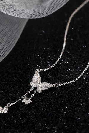 Exquisite Butterfly Tassel Necklace for Women - 2025 New High-End Light Luxury Clavicle Chain Neck Accessory