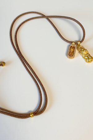 Exquisite Hollow Gourd Braided Rope Necklace - Ancient Method Sand Gold High-End Sweater Chain for Elegant Style