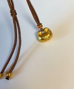 Exquisite Hollow Gourd Braided Rope Necklace - Ancient Method Sand Gold High-End Sweater Chain for Elegant Style