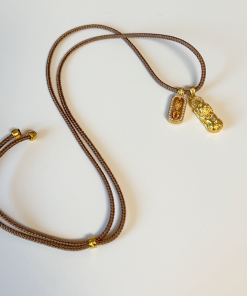 Exquisite Hollow Gourd Braided Rope Necklace - Ancient Method Sand Gold High-End Sweater Chain for Elegant Style