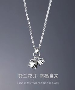 Exquisite Lily of the Valley Flower Necklace for Women - Lightweight Luxury Clavicle Chain, 2025 Trendy Design