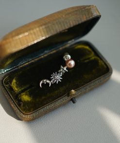 Exquisite Pearl Star Moon Sun Element Earrings for Women - Fashionable High-End Versatile Jewelry for 2025