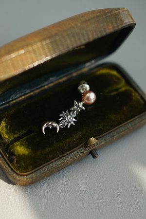 Exquisite Pearl Star Moon Sun Element Earrings for Women - Fashionable High-End Versatile Jewelry for 2025