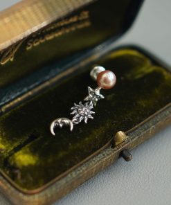 Exquisite Pearl Star Moon Sun Element Earrings for Women - Fashionable High-End Versatile Jewelry for 2025