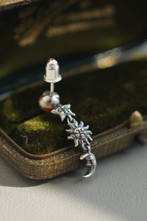 Exquisite Pearl Star Moon Sun Element Earrings for Women - Fashionable High-End Versatile Jewelry for 2025