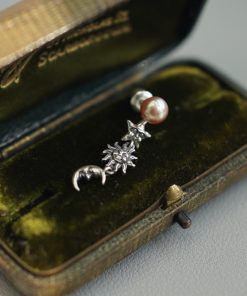 Exquisite Pearl Star Moon Sun Element Earrings for Women - Fashionable High-End Versatile Jewelry for 2025