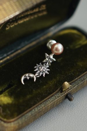 Exquisite Pearl Star Moon Sun Element Earrings for Women - Fashionable High-End Versatile Jewelry for 2025