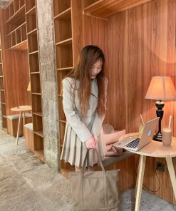 Extra Large Suede Velvet Tote Bag - Handmade Library Shoulder Handbag with Laptop Compartment - Stylish and Functional Carryall