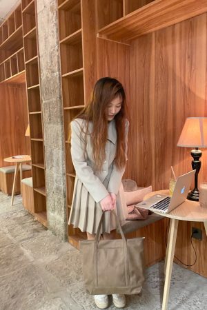Extra Large Suede Velvet Tote Bag - Handmade Library Shoulder Handbag with Laptop Compartment - Stylish and Functional Carryall