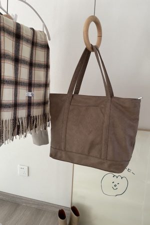 Extra Large Suede Velvet Tote Bag - Handmade Library Shoulder Handbag with Laptop Compartment - Stylish and Functional Carryall