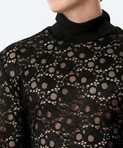 Fall Dress And Tights Outfit, Dress And Docs Outfit - Polka Dots Lace Sheer Top