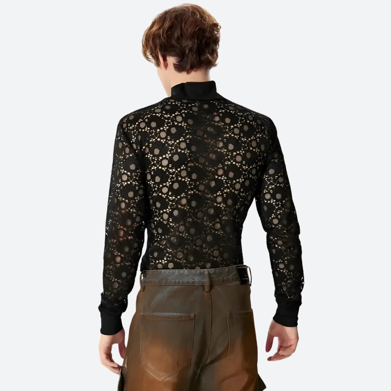 Fall Dress And Tights Outfit, Dress And Docs Outfit - Polka Dots Lace Sheer Top Fall Dress And Tights Outfit, Dress And Docs Outfit - Polka Dots Lace Sheer Top