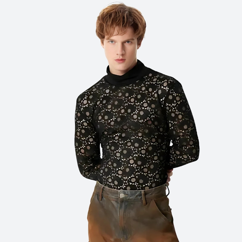 Fall Dress And Tights Outfit, Dress And Docs Outfit - Polka Dots Lace Sheer Top Fall Dress And Tights Outfit, Dress And Docs Outfit - Polka Dots Lace Sheer Top