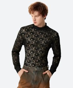 Fall Dress And Tights Outfit, Dress And Docs Outfit - Polka Dots Lace Sheer Top