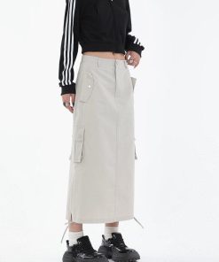 Fall Dress With Jacket Outfit, How To Style Doc Martens With Dress - Tech Parachute Maxi Skirt