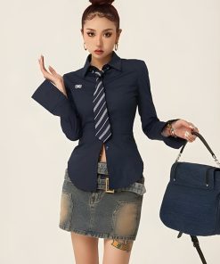 Fall Dresses With Doc Martens, Docs With Tights - Slim Fit Tie Shirt