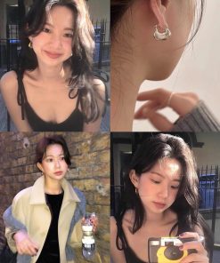 Fan-Shaped Metal Ear Clips - Korean Style, Minimalist Versatile Earrings for a High-End Niche Look