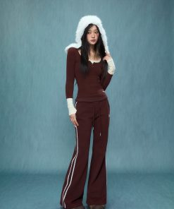 Faux Two-Piece Slim Fit Long Sleeve Top for Women - Stylish Base Layer for Autumn & Winter, Perfect for Outdoor Wear, 2025 Trend