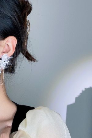 Feather Butterfly Tassel Earrings for Women, Unique Autumn Winter Influencer Style, Super Fairy Chic Statement Jewelry