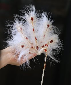 Feather Phoenix Crown Headdress, Ancient Style Hanfu Hairpin with Tassels, Classical Dance Accessories, Fairy-Like Design