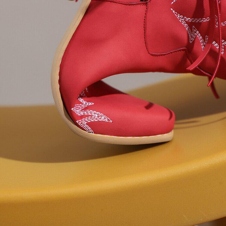 Female Lawyer Fashion, 90'lar Stili - Disco Cowgirl Fringe Ankle Boots Female Lawyer Fashion, 90'lar Stili - Disco Cowgirl Fringe Ankle Boots